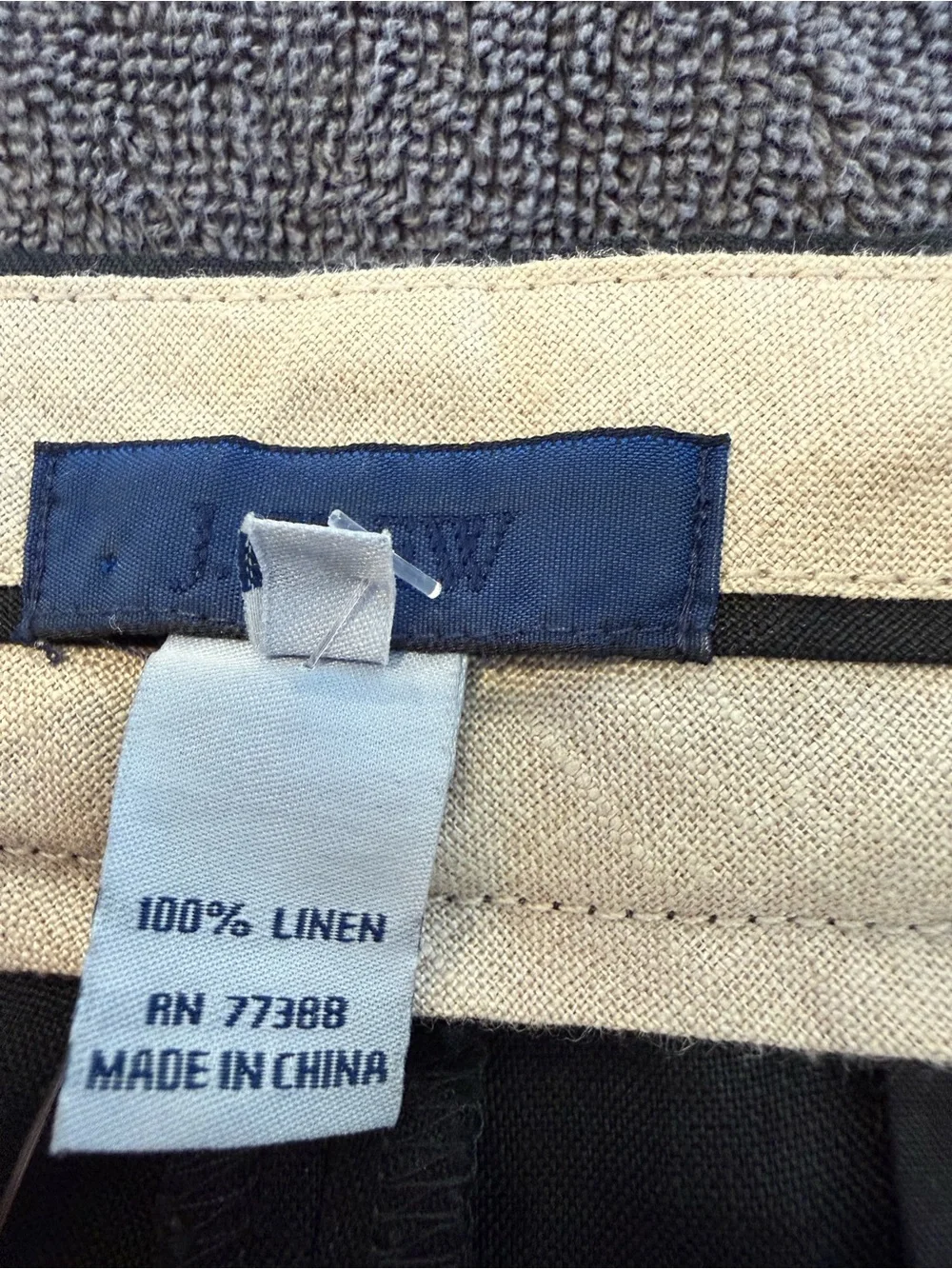 J. Crew Black Wide-Leg Linen Blend Trousers city fit